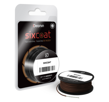 Šnúra náväzcová Delphin SIXCOAT Skin - farba blato - 13 m
