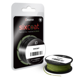 Šnúra náväzcová Delphin SIXCOAT Skin - farba tráva - 13 m
