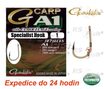 Háčiky Gamakatsu G-Carp A1 Specialist Hook Camo Brown