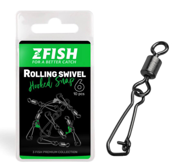 Obrtlík s karabínou Rolling Swivel & Hooked Snap