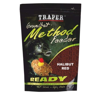 Vlhčená vnadiaca zmes Traper Method Feeder - Halibut Red - 750 g