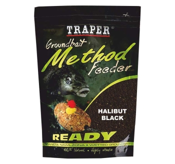 Vlhčená vnadiaca zmes Traper Method Feeder - Halibut Black - 750 g