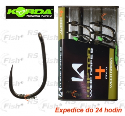 Háčiky Korda Kaptor Wide Gape Barbless - farba tráva