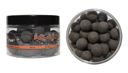 Boilies RS Fish PoP-Up 16 mm - Čierny Halibut
